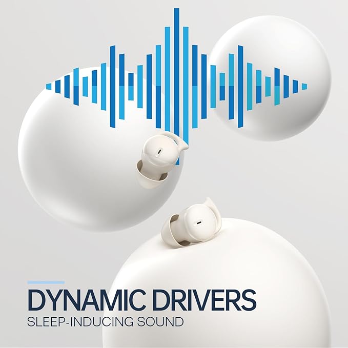 Invisible Sleep Headphones,Sleep Earbuds for Side Sleepers,Sleeping Earbuds Comfortable Noise Blocking, Bluetooth 5.3 Wireless Headphones for Sleeping,Running,Driving - White A10