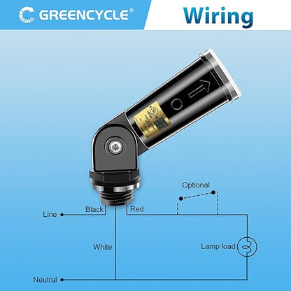 Dusk to Dawn Sensor,Greencycle 5PK Photocell Sensor for Outdoor Lights Auto On/Off, Waterproof IP65 Photo Cell for Outdoor Lighting, Flood Light, Lamp Post - Energy Saving & Easy Install