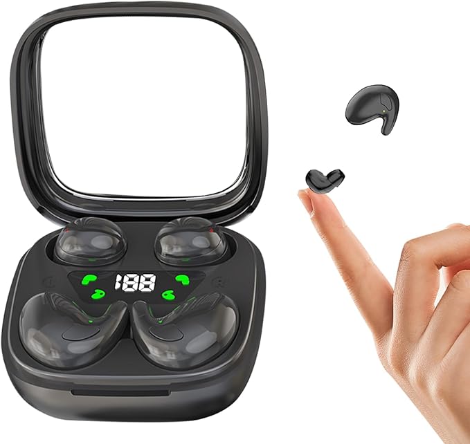 Flat Sleep Mini Invisible Small Tiny Earbuds Wireless Bluetooth Ear Buds for Sleeping Headphones Micro Smallest Discreet Sleep Earbuds Earphones for Side Sleepers, Small Ears Canals Women, Work