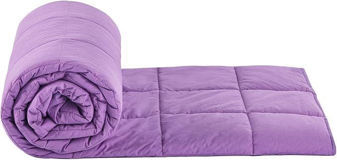 TONGDADA Kids Weighted Blanket | 40''x60'',5lbs | for Child Between 40-62 lbs | Premium Cotton Material with Glass Beads | Purple