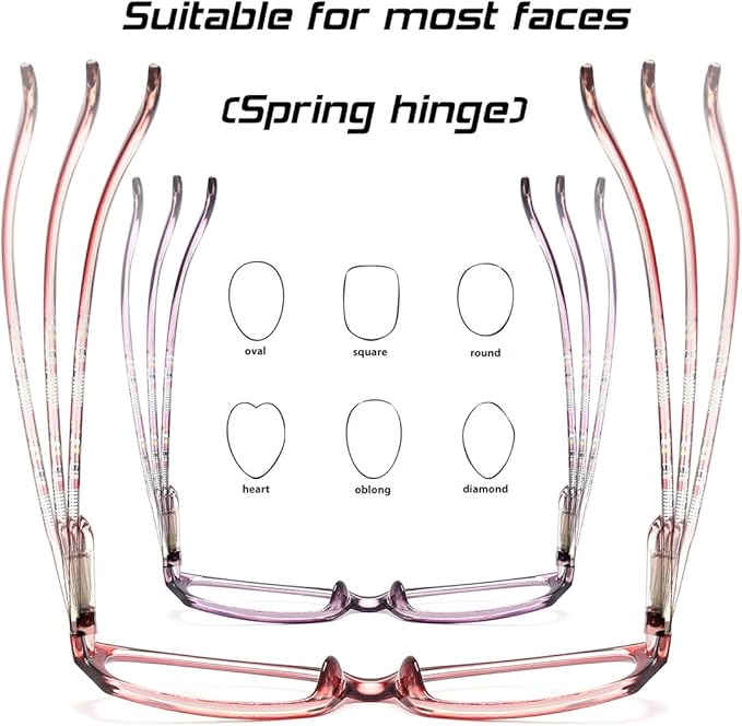 Reading Glasses for Women with Spring hinges 3.50 Blue Light Blocking Lenses, Fashion Pattern Print Readers with Case