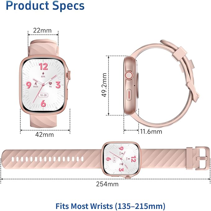 Smart Watch Fitness Tracker, Ultra HD 1.95" AMOLED Display (410×502 High Resolution) | 3ATM Waterproof | Heart Rate/Sleep Tracker | 130+ Sports/Fitness Modes, Bluetooth Calling, Smart Notifications