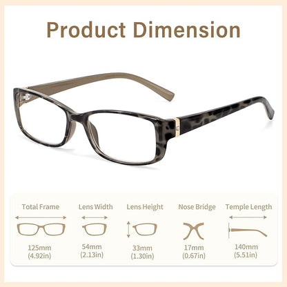 Madison Avenue 2 Pack Classic Blue Light Blocking Reading Glasses for Women, Vintage Anti Glare/Eyestrain Computer Readers Demi/Purple +2.25