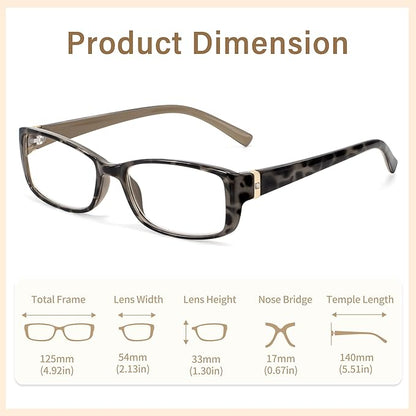 Madison Avenue 2 Pack Classic Blue Light Blocking Reading Glasses for Women, Vintage Anti Glare/Eyestrain Computer Readers Demi/Purple +3.5