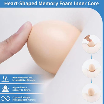 Knee Pillow for Side Sleepers, Leg Pillow with Elastic Strap, Smooth Spine Pillow for Side Sleeping, Thigh Pillows with Removable and Washable Cover, Light Blue