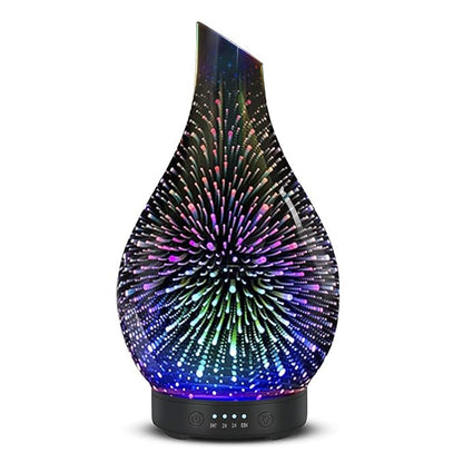 Essential Oil Diffuser 120ml Ultrasonic Aromatherapy Diffuser with Handmade Glass with Auto Shut-Off Protection 4 Timer Setting 7 Colors Changed LED Diffuser for Home Yoga Office Gifts for Women