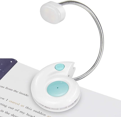 LUXSWAY Rechargeable Reading Book Light for Kids,LED Reading Lights for Books in Bed,Amber Book Lights with Magnetic, Flexible Gooseneck,Cute Bookmark Light for Bookworms-White