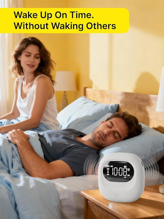 ROCAM Rechargeable Vibrating Alarm Clock Bed Shaker, 3000mAh Portable Travel Clock Under Pillow for Teens, Deaf People, Heavy Sleepers, Adults – 160-Day Standby, Great for Bedroom or Dorm Use, Blue