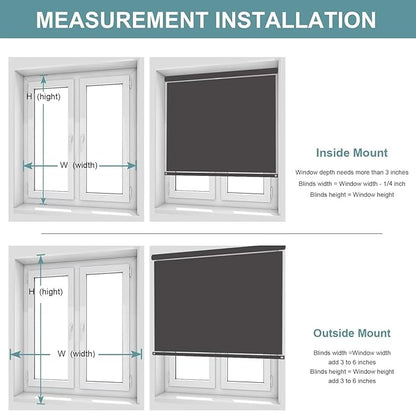 MYshade Blackout Cordless Roller Shades, Room Darkening Free-Stop Roll Up Blinds for Windows, Pull Down Blocking Blind for Home and Office, Easy to Install, 21.5" W X 72" H, White