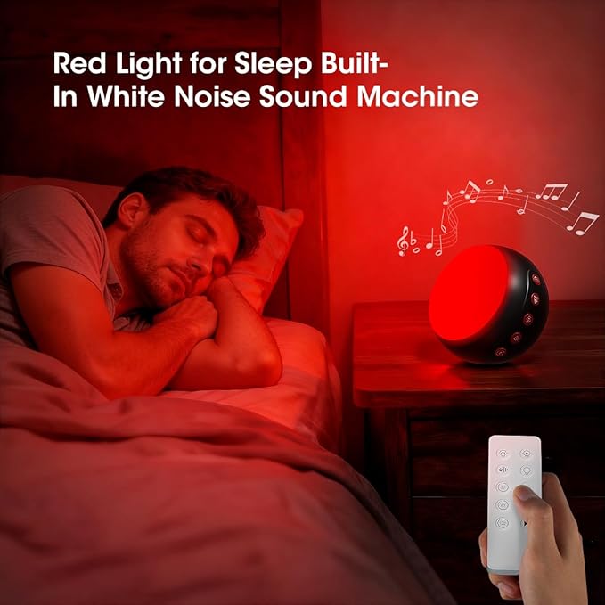 630nm Red Light Therapy Sleep Device, Red Night Light Lamp to Support Deep Relaxation and Improve Sleeping for Adult & Elderly Adults, Suitable for Valentine Gifts, Best Companion Gifts