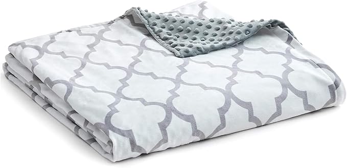 YnM Fuzzy Duvet Cover for Weighted Blankets (Lattice Scroll 80''x87'')