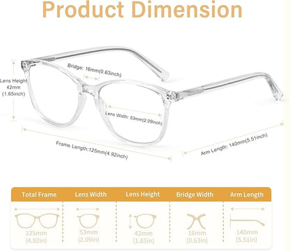 Madison Avenue Blue Light Blocking Glasses Anti Eyestrain UV Glare Blue Light Glasses for Women TV Phone Computer Gaming Eyeglasses (Clear)