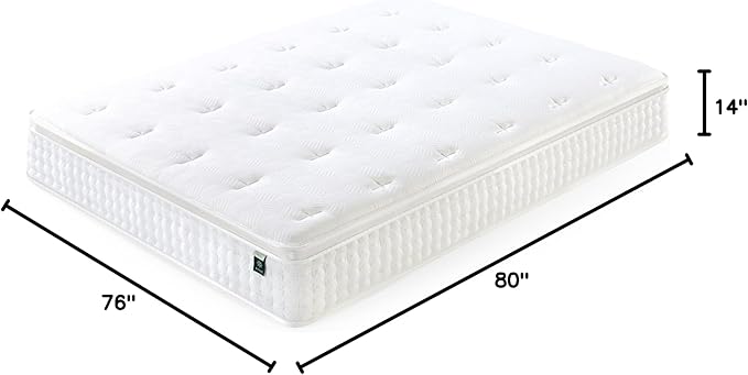 Zinus Lumbar+ Premium 14 Inch Memory Foam Mattress, Lumbar Support, Targeted Pressure Relief, Cooling Gel and Green Tea, Cool-to-The-Touch Cover, Medium Firm Feel, CertiPUR US Certified, King