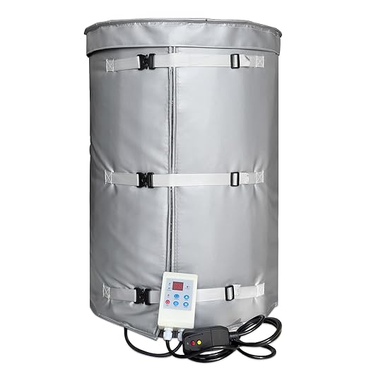 Metal Drum Heater,Industrial Grade/Weather Resistant Drum Heating Blanket,30 Gallon Bucket Heater Fixed Thermostat 212℉,Insulated Bucket Warmer with 10-Hour Timer