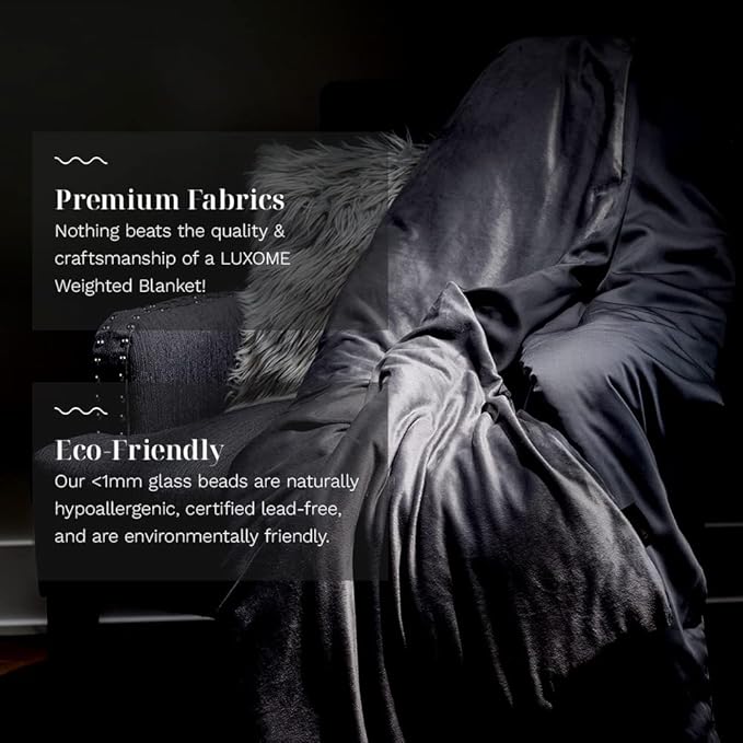 LUXOME King Size Weighted Blanket | Includes Cool & Cozy Cover | 25 lbs | 90"x80" | Grey | The Best Weighted Blanket