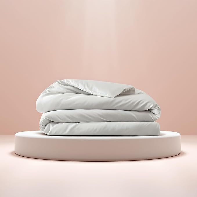 Baloo 100% Cotton Duvet Cover for Weighted Blanket (Pebble White - 80"x87" - Full/Queen Size) | Cool, Soft & Durable