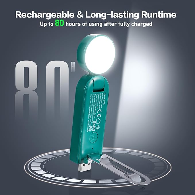 VAVOFO USB Rechargeable Book Light, Blue Light Blocking, Amber Light Clip On Bookmark Shaped Reading Light, Eye Care 6 LEDs Book Light for Bookworms Reading in Bed with 9 Lighting Modes (Dark Green)