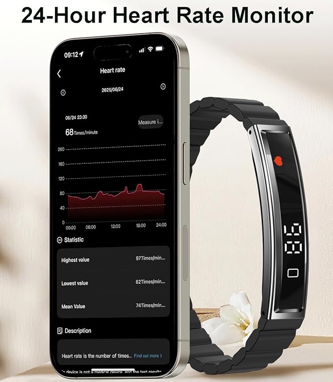 Smart Bracelet Fitness Tracker Heart Rate Monitor Sleep Activity Tracker Step Counter Calories Pedometer Waterproof Slim Thin Health Band for Women Ladies Men