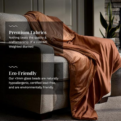 LUXOME Luxury Weighted Blanket for Adults | Includes Cover | 25 lbs | 90"x80" | King Size | Clay