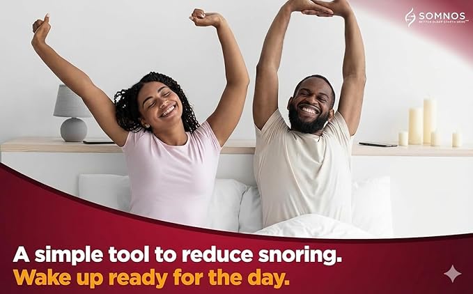 Somnos Anti Snore Mouthguard - Adjustable Sleep Mouth Guard for Snoring - Lightweight, Comfortable, and Effective for Reducing Snoring - Better Sleep Starts Here™ - Large Size …