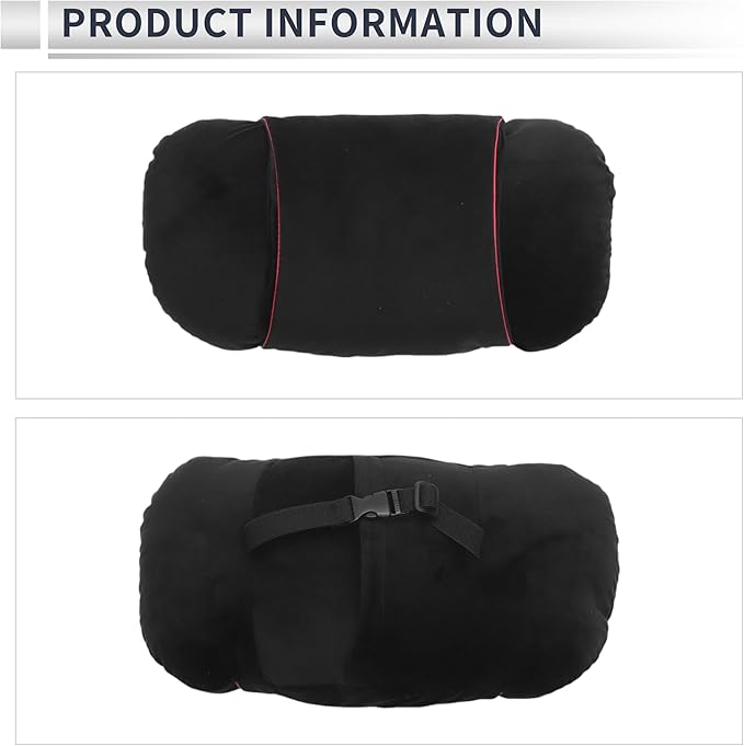 Car Headrest Pillow Ergonomic Comfortable Neck Pillow Neck Support Pillow Flannel, Memory Foam Adjustable Width Black 2 Pcs for Driving Travel