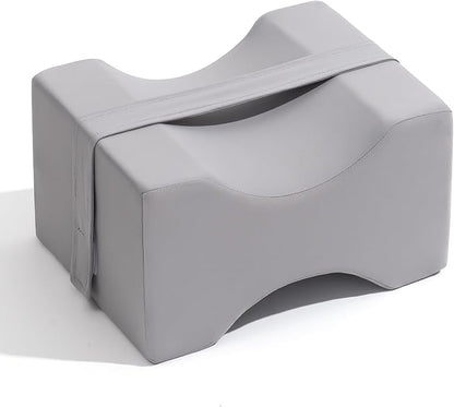 Knee Pillow for Side Sleepers,Leg Pillow for Sciatica,Back,HIPS,Knees,Joints Pain Relief,Pillows for Between Legs While Sleeping Spine Alignment Support & Relieves Pressure,Basic Strap,Arctic Gray
