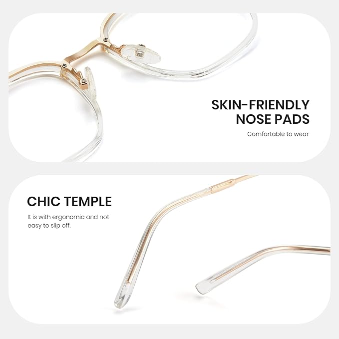 Cyxus Blue Light Glasses for Woman, Fashion Computer Glasses on Office Reduce Eye Strain Anti Migraine for Working Reading