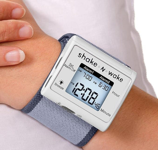 Tech Tools Vibrating Alarm Clock - Shake N Wake - Silent Alarm Wristband Watch - with Dual Alarms