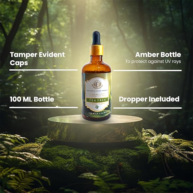Luxurious Tea Tree Essential Oil by Enhanced Essentials|Concentrated,Natural and Slow Distilled Oils for Hair & Skin Care, Home Cleaning,Soap & Candle Making| Ideal for Businesses|3.38 fl oz (100 ml)