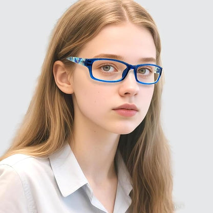Henotin 6-Pack Reading Glasses Blue Light Blocking Anti Eyestrain Computer Reading Glasses for Women and Men Readers (Mix Color-A, 4.00, Diopters)