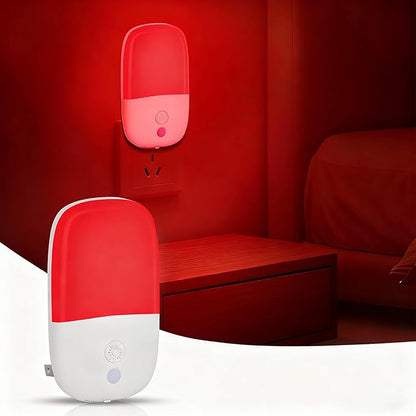 670nm Red Night Light for Sleep Therapy, Auto On/Off Dimmable Night Lights with Dusk to Dawn Sensor, LED Night Light Plug into Wall Promotes Melatonin Natural Sleep for Baby Nursery Kids Adult Bedroom