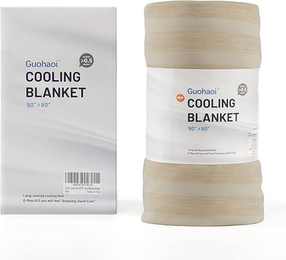 Guohaoi Cooling Throw Blanket for Hot Sleepers,Arc-Chill Q-Max >0.5 Cool Fiber,100% Oeko-Tex Certified Lightweight Summer Cool Blanket for Travel/Outdoor Ultra Cold Breathable,50''x70''