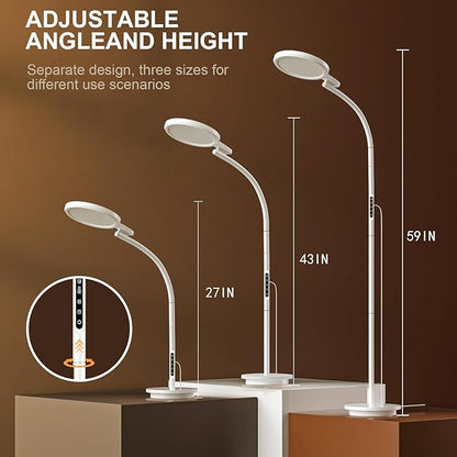 UV-Free Sun Light Therapy Lamp, 10000 Lux Floor Lamp with 5 Brightness Levels