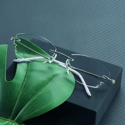 LifeArt Blue Light Blocking Glasses,Computer Reading Glasses,Rimless Frame Tinted Lens with Diamond,Stylish for Women (No Magnification)