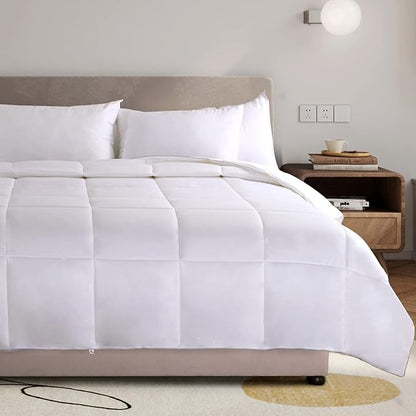 NEXHOME PRO Viscose from Bamboo Comforter King, Cooling Organic Natural Lightweight Duvet Insert, White 106" L x 90" W Summer Bedding Blanket Cool Comforters for Hot Sleepers, 8 Corner Tabs