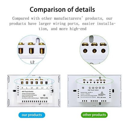 Zibee Smart Ceiling Fan and Light Switch Combo,Adjust Fan Speed,Glass Touch Panel,No Neutral line Needed and Neutral line Needed Dual Mode,ZigBee Hub Required,US.