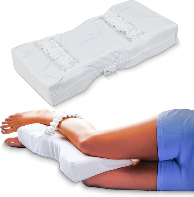 Knee-T Medical Grade Knee Pillow for Side Sleepers – Ultimate Back & Sciatica Pain Relief – Ergonomic Support for Restful Sleep (Standard, Sherpa Cover + Memory Foam)