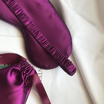 Silk Satin Sleeping Eye Mask, Dark Purple Sleep Eye Mask Night Blindfold for Women and Men, Soft Breathable Blackout Eyeshade Eye Cover for Travel, Wedding Bridesmaid Gift