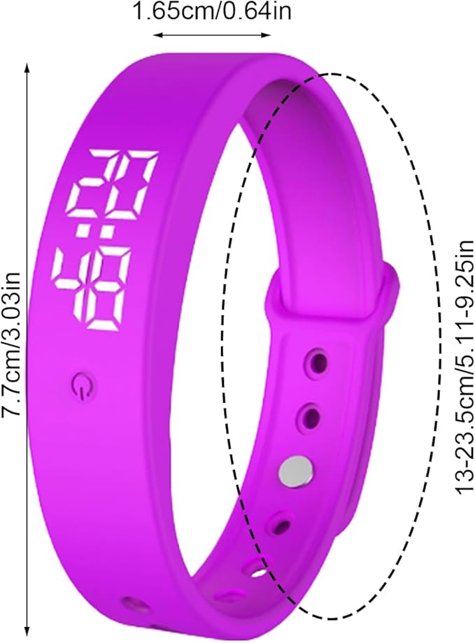 Alarm Clock Watch - Smart Vibrating Clock Wristband | 3 Alarms Drinking Reminder - for Kids Adults Men Women Teens Elderly Bed Bedroom Travel Dorm Fitness Medication