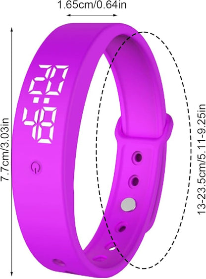 Alarm Clock Watch - Smart Vibrating Clock Wristband | 3 Alarms Drinking Reminder - for Kids Adults Men Women Teens Elderly Bed Bedroom Travel Dorm Fitness Medication