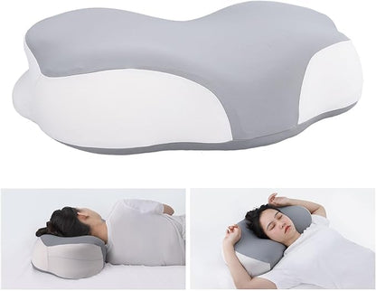 Memory Foam Pillow, 2 Height Adjustable Ergonomic Contour Slow Rebound Adults Cervical Traction Pillow with Breathable Pillowcase for Head Shoulder Back Support