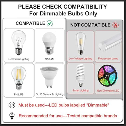 Dimmer Switch, Remote Light Switch with Wireless Remote Control, Bluetooth & Alexa Voice Compatible, Single Pole for Dimmable LED/CFL/Incandescent Lights, Neutral Wire Required