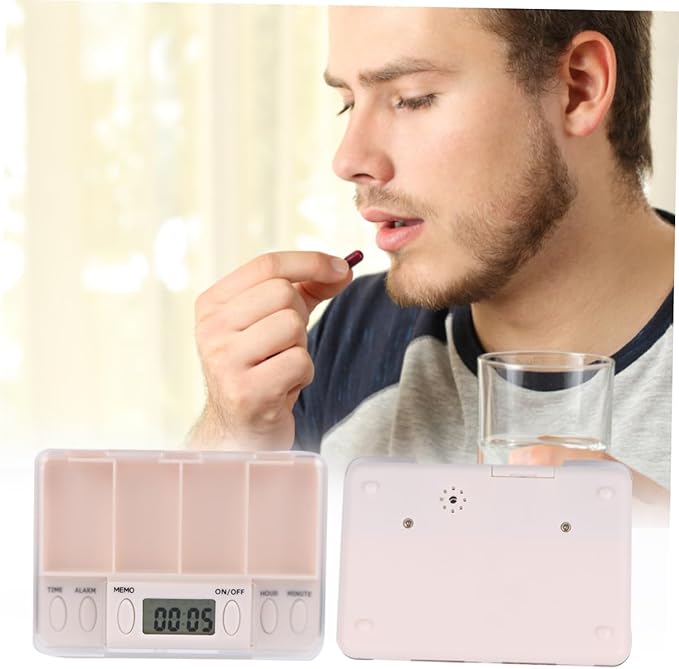 NOLITOY 3pcs Pill Reminder Organizer Alarm Clock Function Portable Medication Storage Box for Seniors Capacity Medicine to Use Pill Dispenser for Daily Reminders