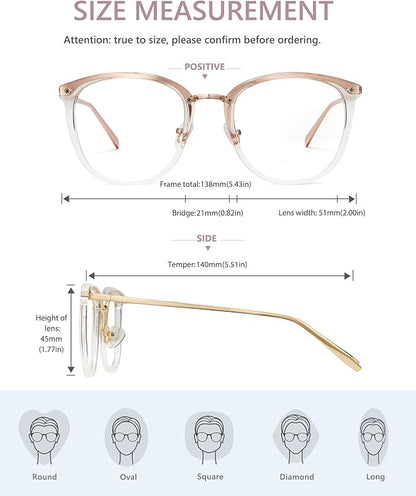 Cyxus 2 Pack Blue Light Glasses for Women, Blue Light Blocking Eyeglasses for Woman Anti Eye Strain Computer Glasses