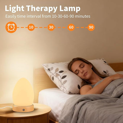 Light Therapy Lamp, 10000 Lux Sunlight Lamp with Remote Control, 3 Color & 5 Levels Brightness, 4 Timer & Memory Function, Daylight Lamp for Home, Office, Happy Life, 12V2A Adapter Included