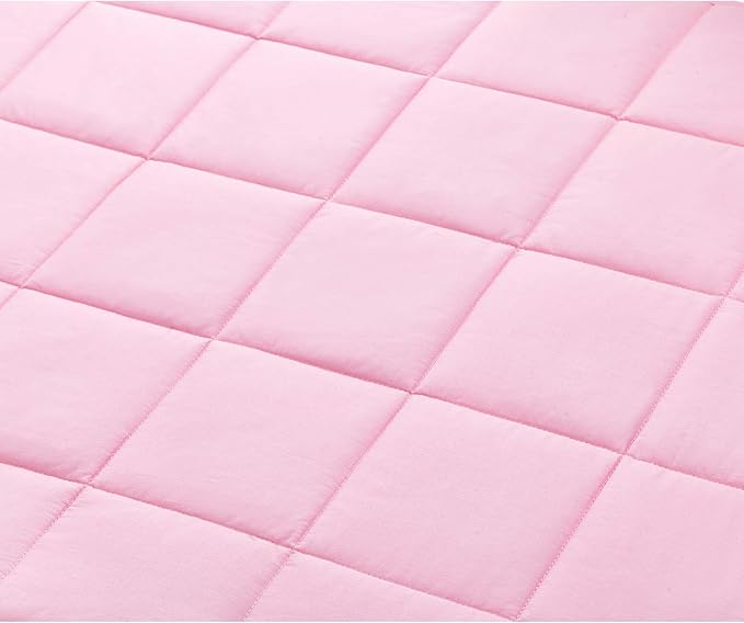 TONGDADA Kids Weighted Blanket | 40''x60'',7lbs | for Child Between 55-80 lbs | Premium Cotton Material with Glass Beads | Pink