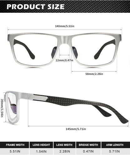 ANYLUV Blue Light Blocking Glasses Men Computer Gaming Glasses Lightweight Al-Mg Metal Anti Eyestrain Eye Protection