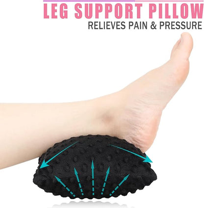 2 Pcs Soft Knee Pillow for Side Sleepers, Pressure Pillows Between Legs 11"x7" Small Knee Pillow Joints Cushion for Sleeping Hip and Back Pain, Minky Dot Black