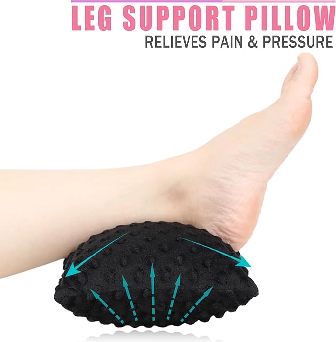 1 Pcs Soft Knee Pillow for Side Sleepers, Pressure Pillows Between Legs 11"x7" Small Knee Pillow Joints Cushion for Sleeping Hip and Back Pain, Minky Dot Black