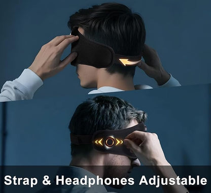 Bluetooth Sleep Mask with Smart Timing, 100% Blackout 3D Contoured Eye Mask for Sleeping & Music Auto Shut Off, Breathable No Pressure for Side Sleeper Travel Essential Gift for Women Men